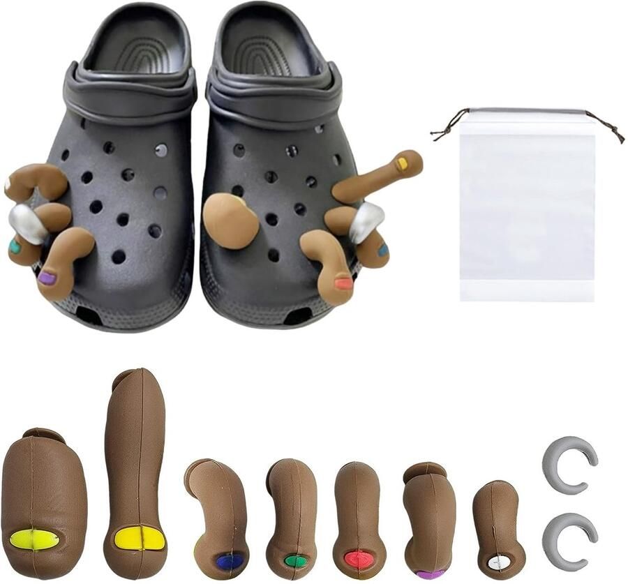 Allecto Krokodillenpatroon Tenen Orna ten Grappige Schoenaccessoires 9 Stuks Decoratie voor Klompen Geschikt voor en