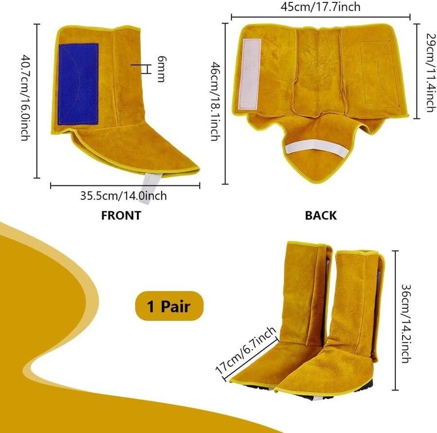 Allecto Lederen lasspats hittebestendig zwart laslaarsafdekkingen slijtvast volledige dekking beschermers brandwerende laarzen en schoenhoezen geschikt voor nen en