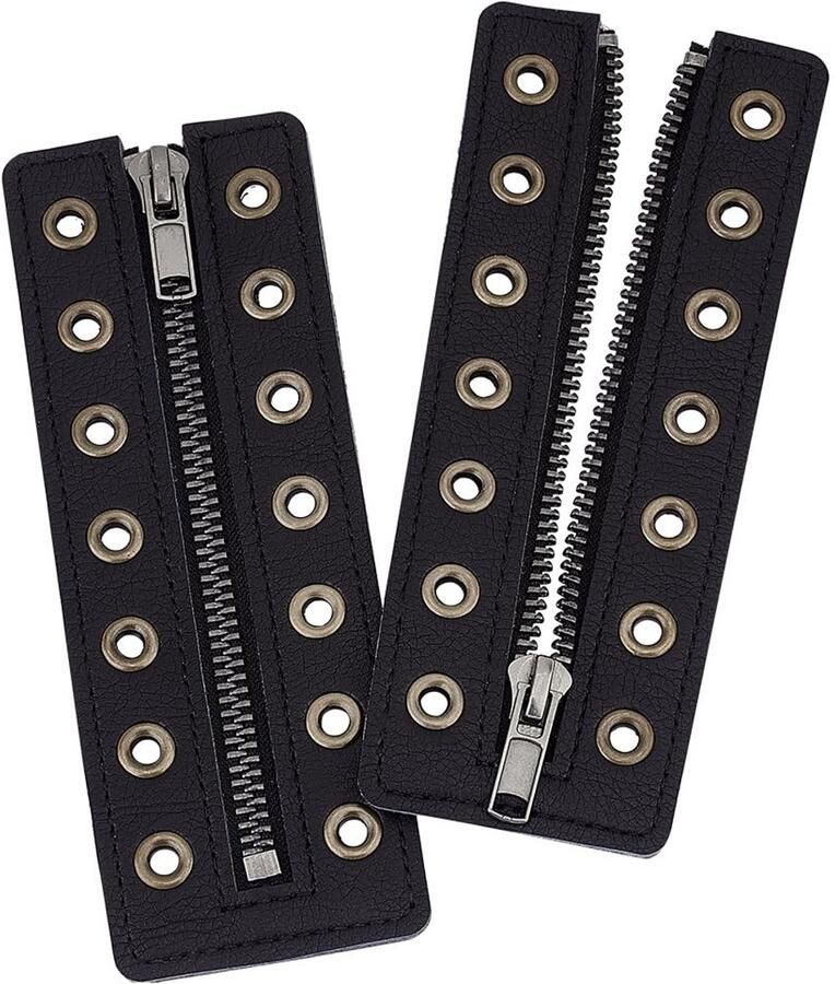 Byshayne- Veters Leren Vetersluiting Rits Inserts Geen Tie Eenvoudig te Installeren 7 Oogjes Design Schoenriem