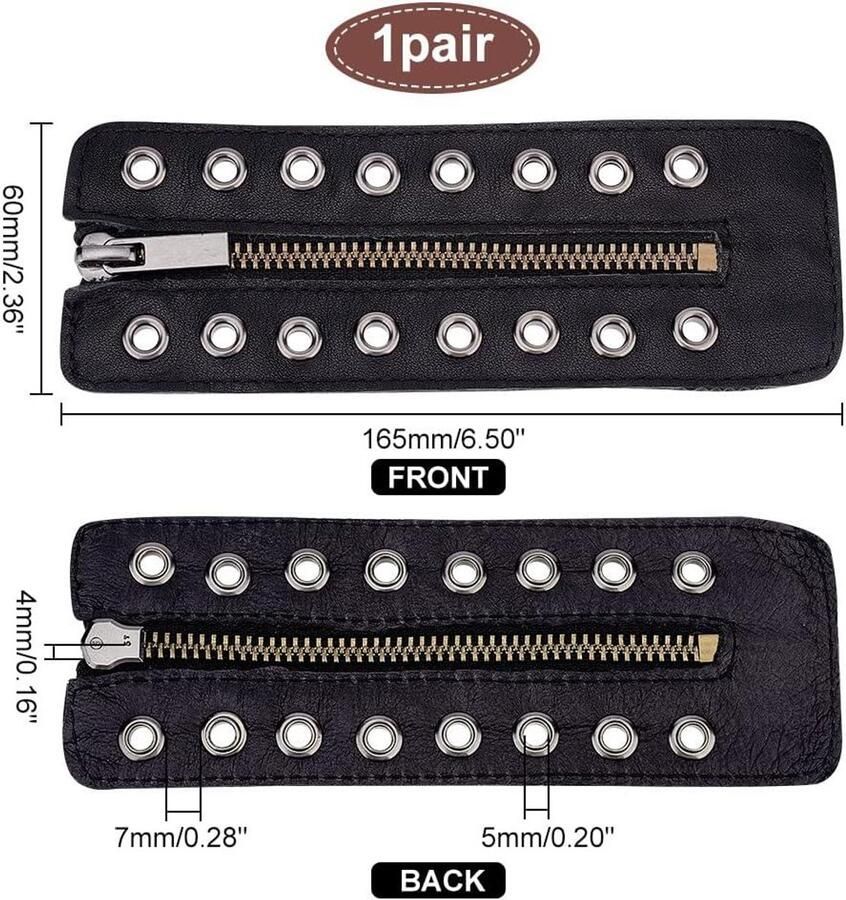 Allecto- Leren veterschoen met rits inzetstukken Zwart 16.5x6x Comfortabel Modieus Geschikt voor dames Trendy design
