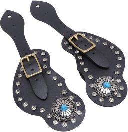 Allecto Leren western rail straps Voor cow boots Verstelbare spoorrie Enkellaags Zwart Voor nen en Laarzenaccessoire Geschikt