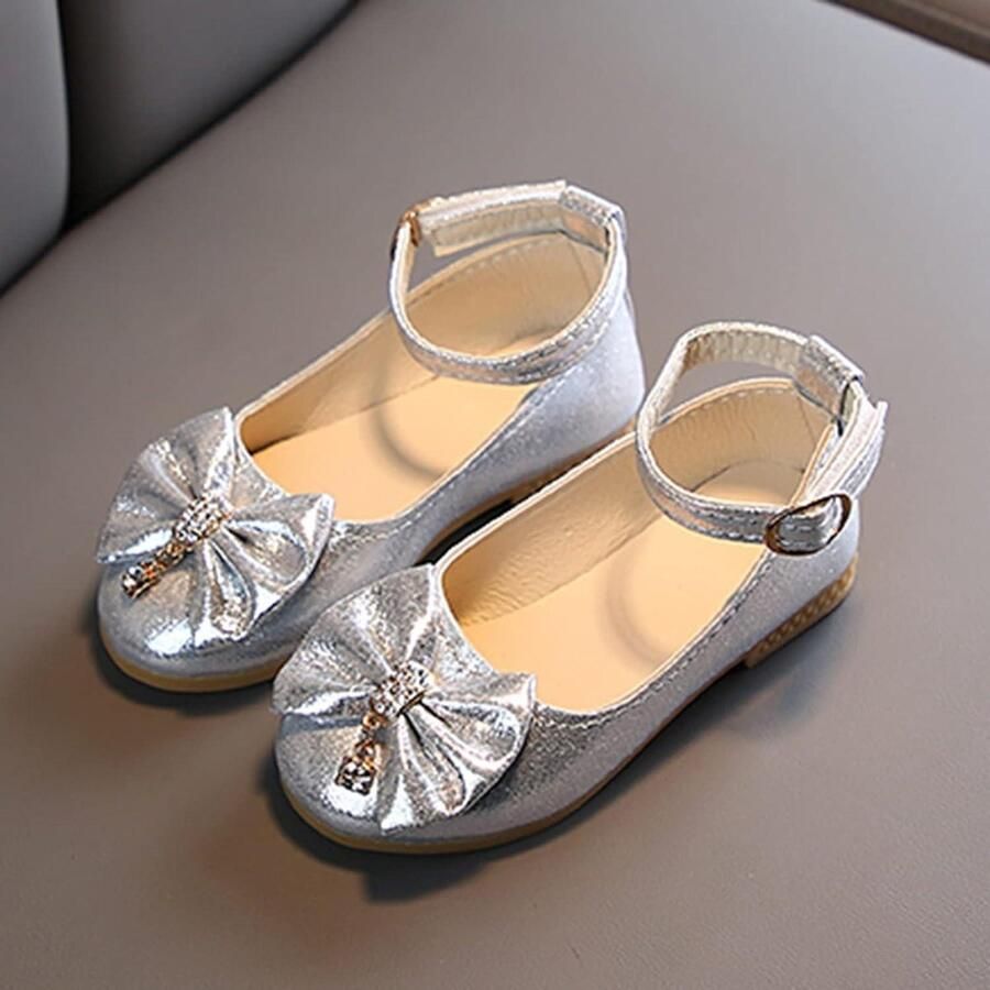 Allecto- Meisjes Prinses Jurk Schoenen Feestelijk Roze Bow Detail Comfortabel Bloemenmeisje en Bruiloft Rood Model