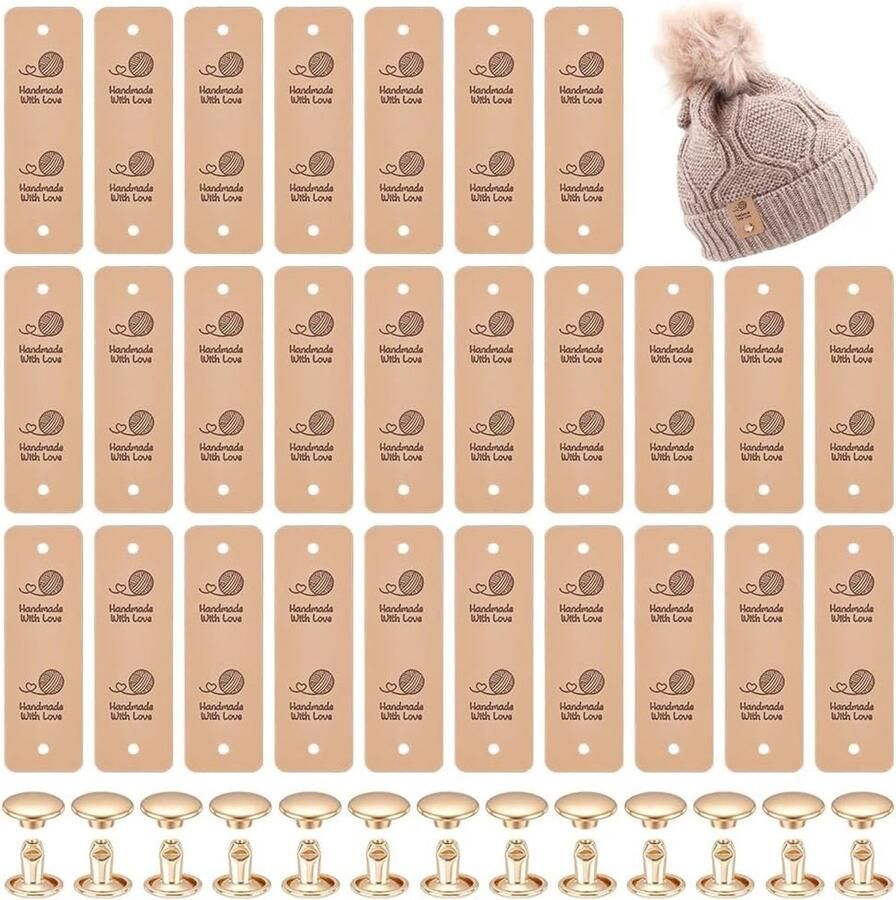 Allecto Mocassin Lederen Gehaakte Etiketten IJzeren Klinknagel Duurzaam Rechthoekig Doe-het-zelf Ambachten Handgemaakte Labels Geschi