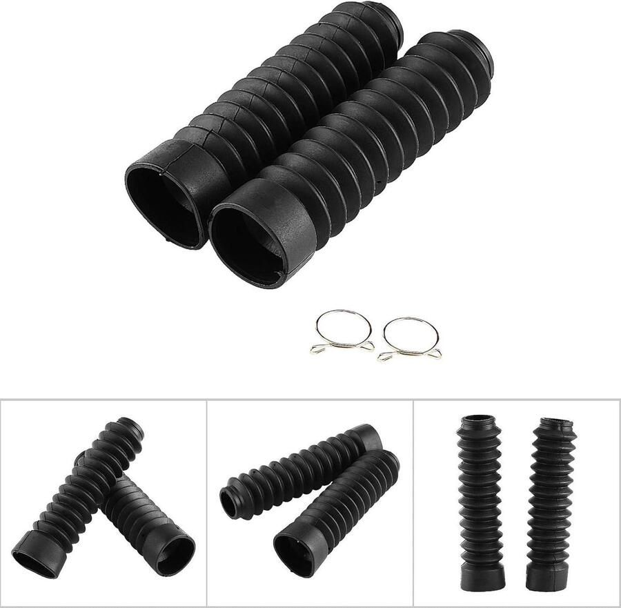 Allecto- Motorfiets Voorvork Cover Shock Demping Zwart Gaiters Gators Laarzen Dust Cover Geschikt voor 205x42mm
