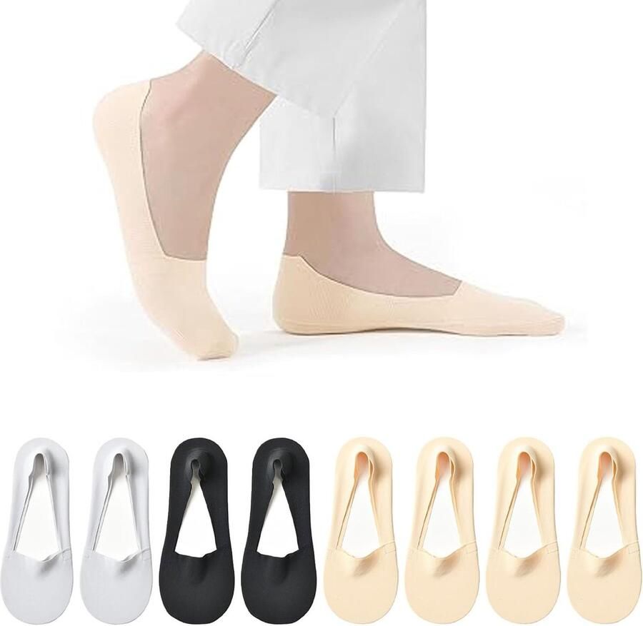 Allecto Onzichtbare Sokken Antislip Comfortabele Pasvorm Beige Katoen Lage Snit Geschikt voor Sneakers en Loafers