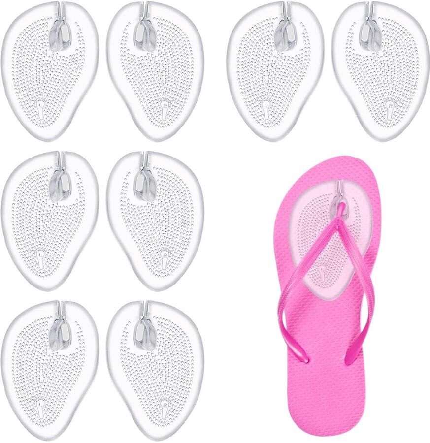 Dailygoods- Sandaalkussens 4 Paar Siliconen Teenbeschermers Doorzichtige Inzetstukken Flip Flop Kussens Voetbescherming Comfortabel en Schokabsorberend