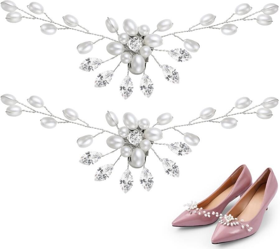 Dailygoody parelschoengespen schoendecoratie moderne stijl kristallen strass schoenclip voor bruiloft perfecte afwerking