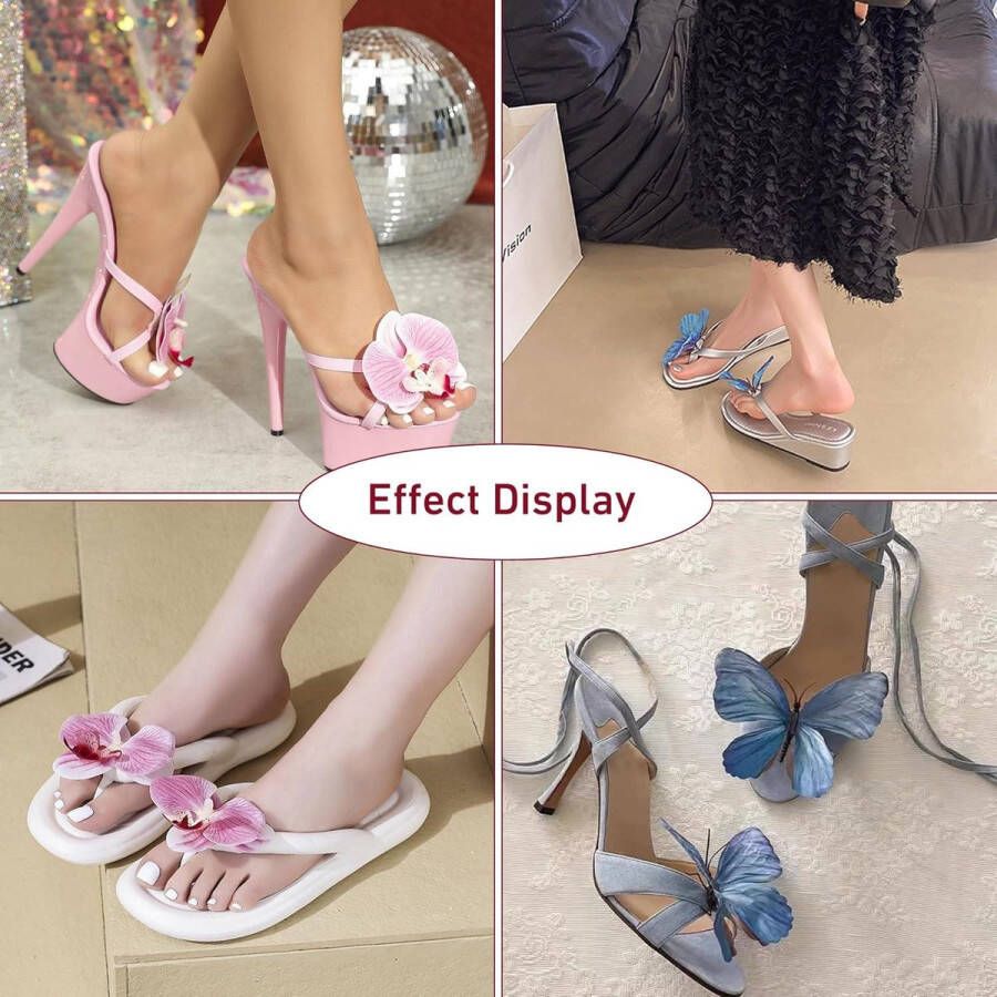 Allecto pl ?? Bloem Schoenclips Verwijderbare Decoratie Clips voor Schoenen met Kunstbloemen Geschikt voor Flip Flops Sandalen en Hoge Hakken Set van 2 stuks