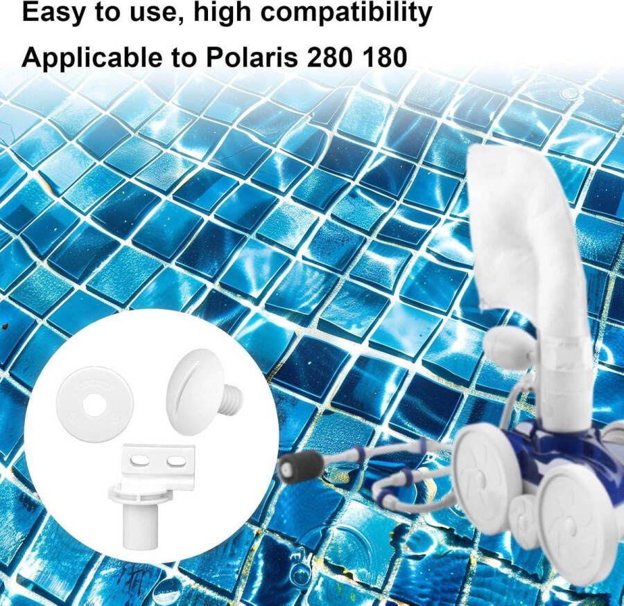 Allecto Pl delen Zwembadreiniger Polaris 280 180 Onderdelen Set met Achteras Schroef en Ringen Wit