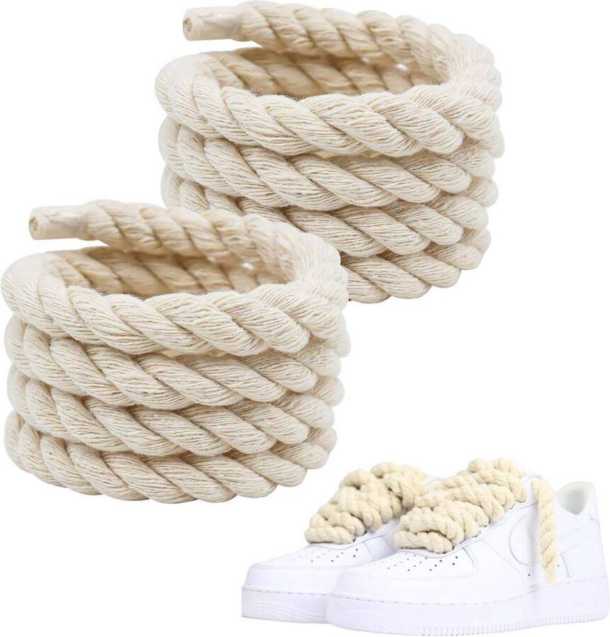 Allecto Pl mm touwveters voor sneakers Beige Camp s design Stijlvol en duurzaam Set van