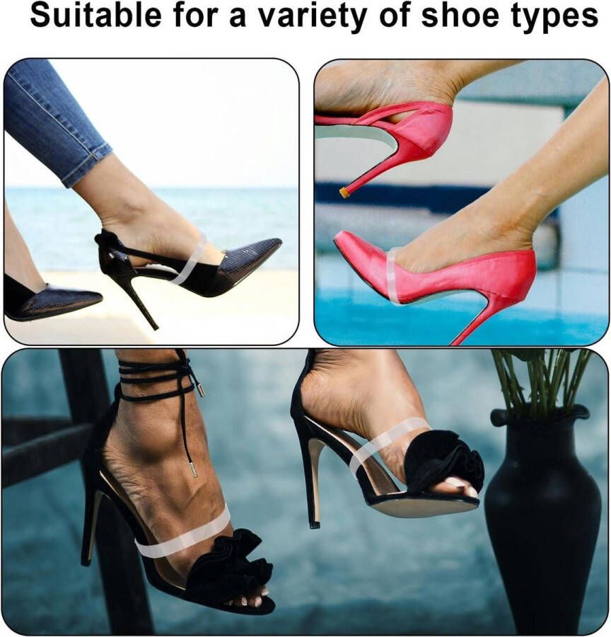 Allecto pl Paar Onzichtbare Hakbandjes voor Dames Transparant Anti-Loss Hakken Pumps en Wedges