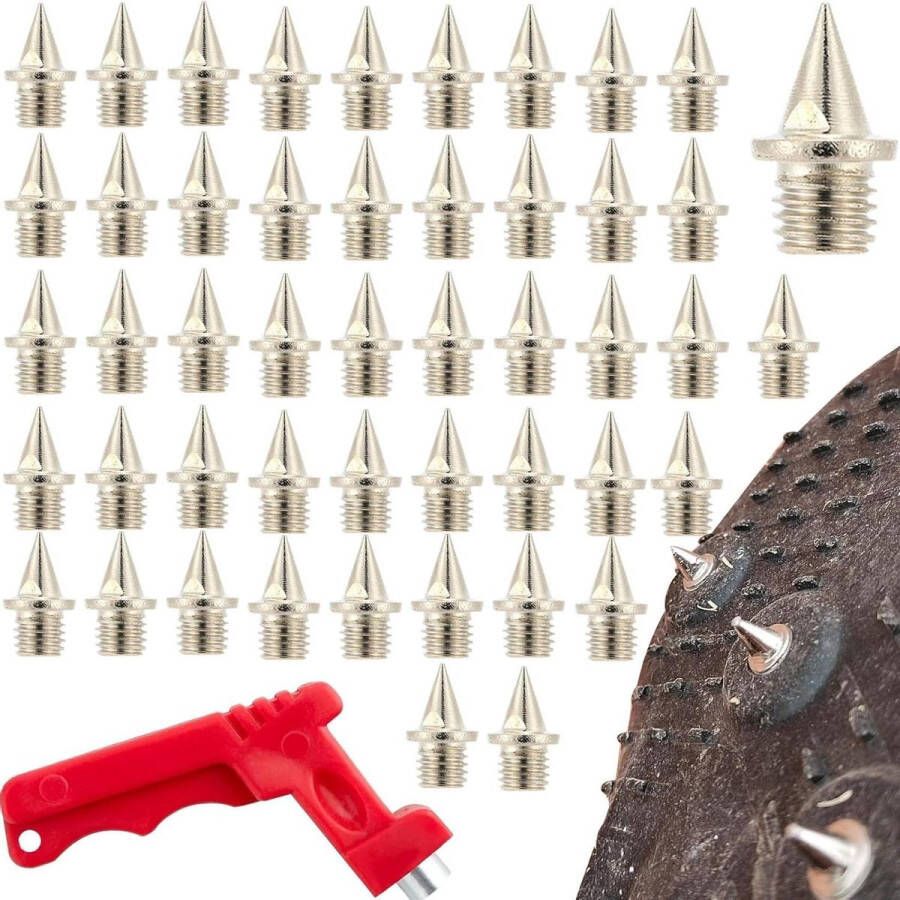 Allecto Pl stuks 5mm vervangende spikes van staal met spike sleutel voor atletiekschoenen sportschoenen spikes voor track & field spikes voor wide jump running hiking
