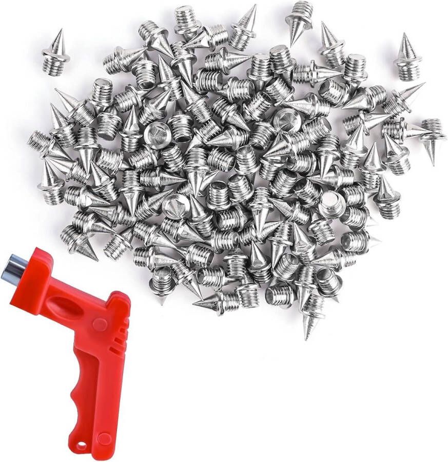 Allecto pl stuks 6mm Spikes voor Schoenen Spoor Roestvrijstalen Track Spikes met Spike-Sleutel Sportschoenen Joggen Hardlopen