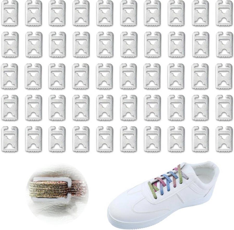 Allecto Pl stuks elastische veters zonder strik Sneakers snel sluitend Vervanging voor sportschoenen Kinderen en volwassenen Metalen sluiting Unisex