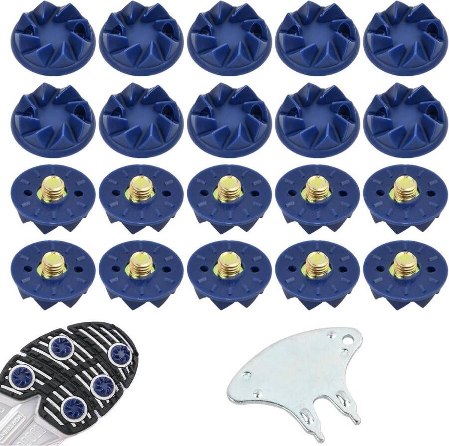 Allecto Pl stuks universele golfschoen spikes cricket spikes set met sleutel blauwe vervanging schoenplaatjes