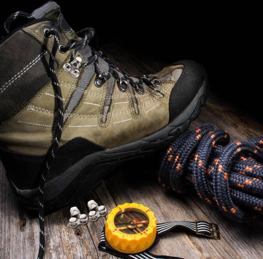 Allecto Pl stuks veterhaken van roestvrij staal voor klim- en wandelschoenen. Met metalen lusring en mini-boot-punthaken