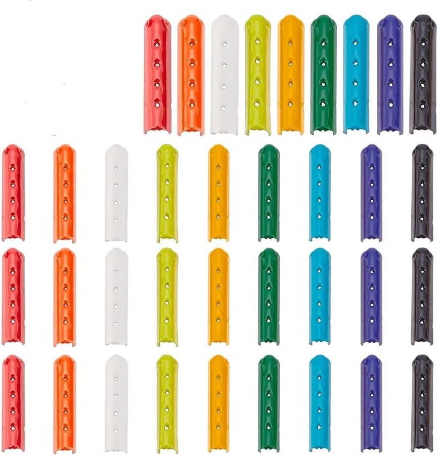 Allecto pl stuks veterpunten voor gymschoenen en hoody's 9 kleuren halve zuil van legering kabeluiteinde doe-het-zelf 23 x 5 mm Gemengde kleur