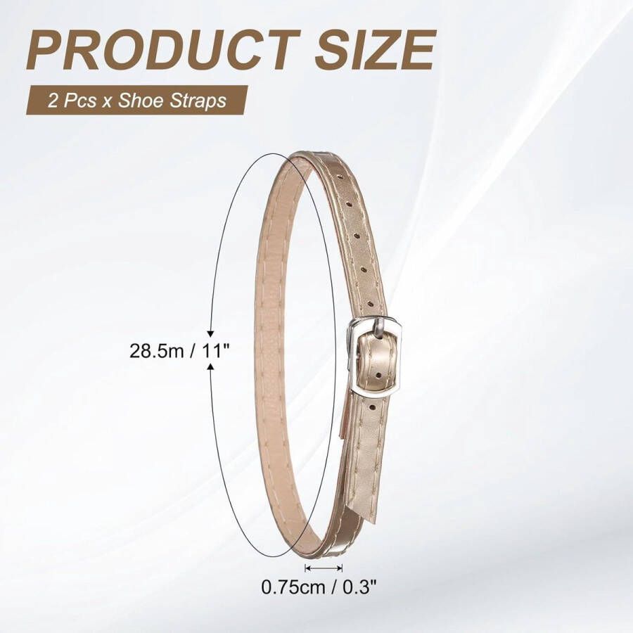 Allecto plus Afneembare enkelveters riem voor hoge hakken Goud Set van 2 Vervangende veters Schoenaccessoires Dames Zoekwoorden: pantoffels sandalen