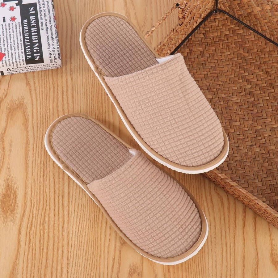 Allecto plus Badstof gastenslippers voor en 4 paar katoenen pantoffels Universele maat Ideaal voor hotels spa's en kantoren XX-Large