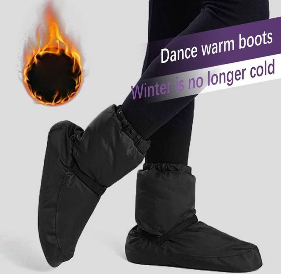 Allecto Plus Ballet Opwarm laarzen Ballerina schoenen voor Meisjes Dames Waterdichte Oxford-stof EVA-zool Kampeertenten Campers Verstelbare Elastische Schoenmond Ganzendonsvulling