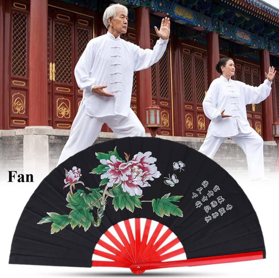 Allecto plus Bamboe Zijde Fan Rechterhand voor Tai Chi Vechtsporten en Kung Fu Geschikt voor Tai Chi-onderwijs en Dans Oefentraining voor Soepele Toepassing Ideaal voor Wushu Dans