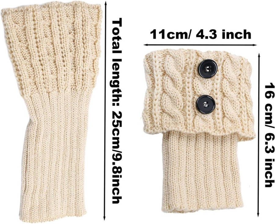 Allecto plus Dames en meisjes winterbeenwarmers gebreide korte knopen 3 paar zacht en warm bootafdekking comfortabel