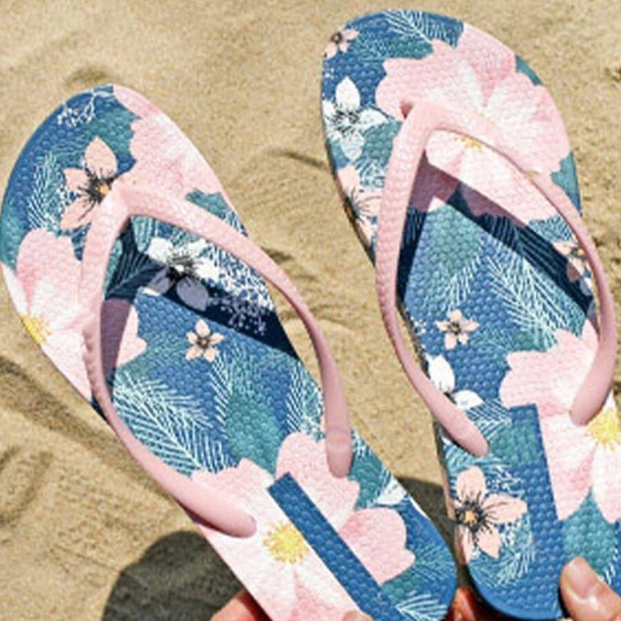 Allecto plus Dames Floral Flip Flops Zomer Sandalen Strand Slippers PVC Antislip Comfortabele Dames Slippers