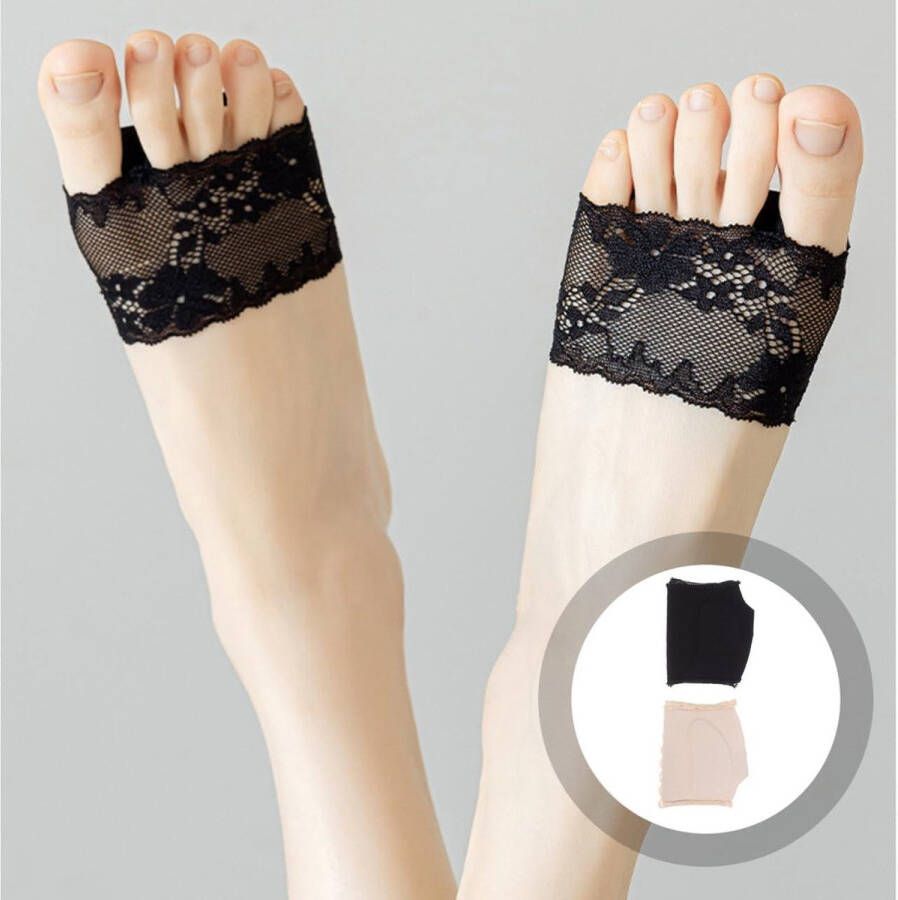 Allecto plus Dames Teensokken met Antislip en Naadloze Open Tenen Gevoerd en Onzichtbaar voor Sandalen en Peeptoes