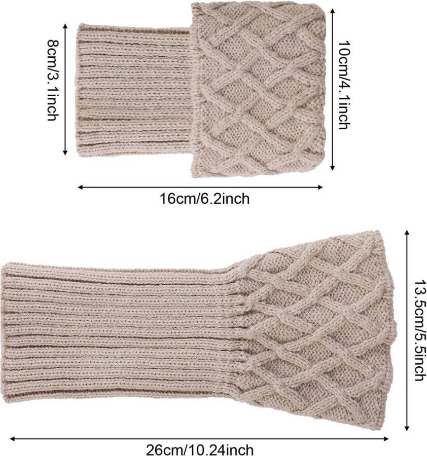 Allecto Plus Dames Winterbeenwarmers (4 paar) Gebreid Gehaakt Korte Knopen Meisjes Laarzen Laarsafdekking Winterwarmers