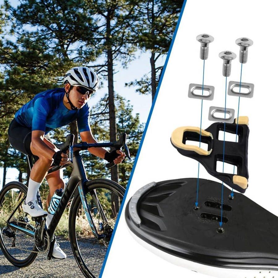 Allecto Plus Fiets Cleats voor Indoor Cycling & Racefiets Volledig compatibel met 3 bouten Duurzame fietsschoenen cleats
