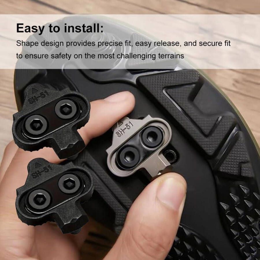 Allecto Plus Fietsschoenplaatset (2 stuks) voor SPD Cleat fietsschoenen Compatibel met Shimano Klikpedalen voor indoor fietstraining
