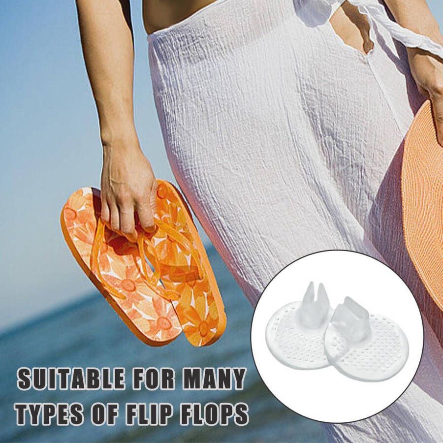 Allecto plus Flip Flop teenbeschermers siliconen transparant Anti-slip gelkussens en Voetbescherming paar