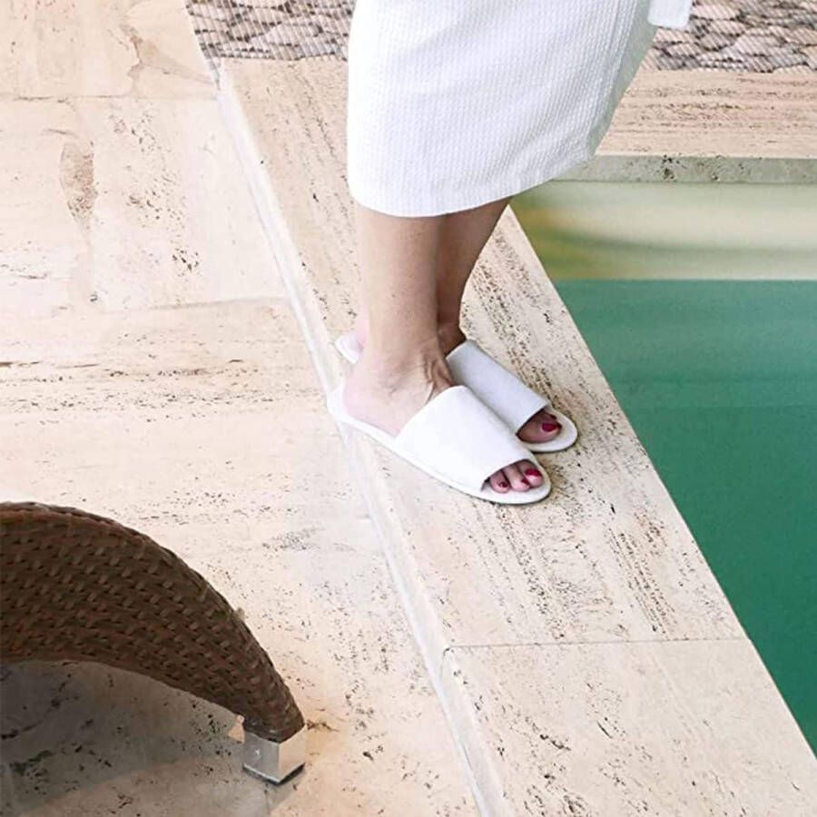 Allecto Plus Gastenpantoffels badslippers 4 paar voor hotel en thuis wit XX-Large comfortabel en stijlvol