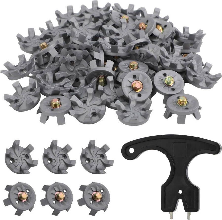 Allecto Plus Golfspikes Set voor Golfschoenen Eenvoudige Installatie Grijs Vervangende Golfspikes Golfaccessoires voor Golfers