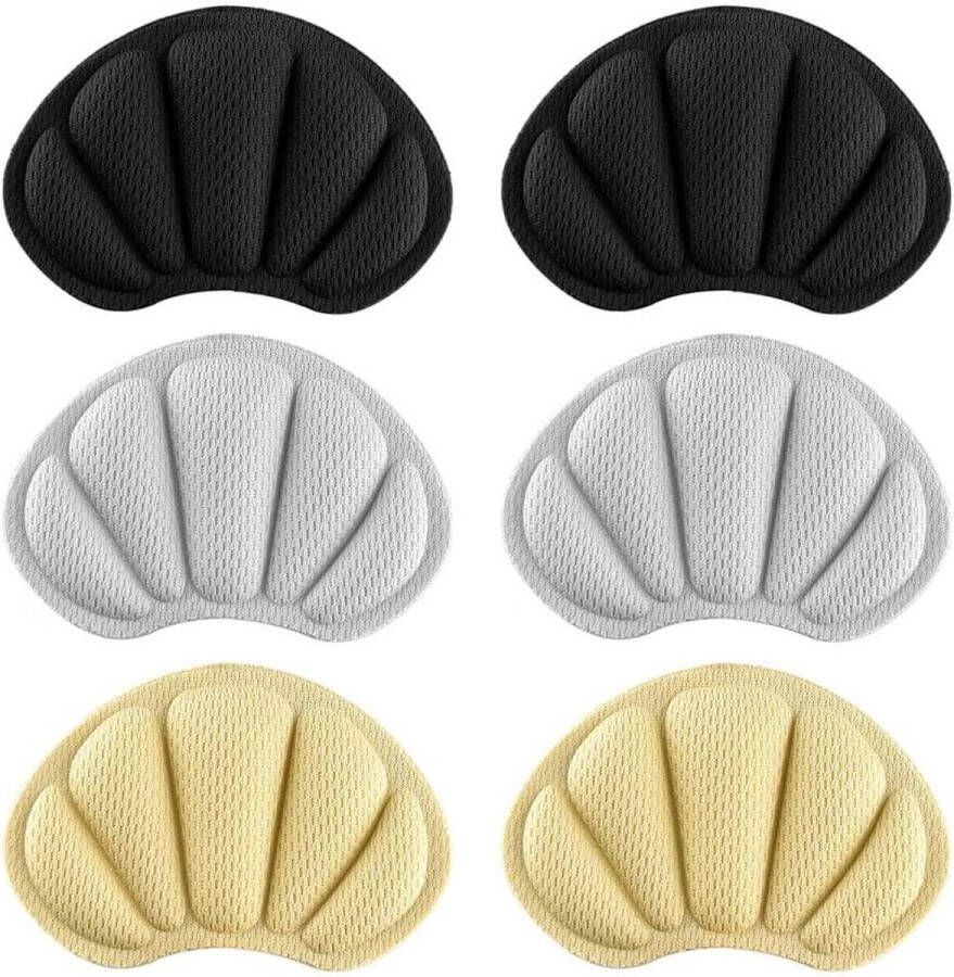Allecto Plus Heel Pads met Zelfklevende Antislip voor Grote Schoenen Comfortabele Voetkussentjes voor en Sportschoenen Set van 6 Paar