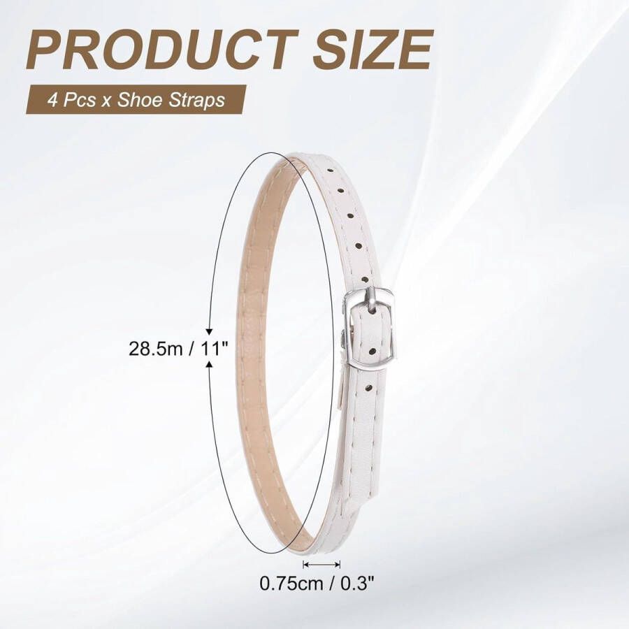 Allecto plus Hoge hakken enkelriemen in 4 paar vervangbare accessoires voor dames schoenen wit 28.5 x pantoffels sandalen