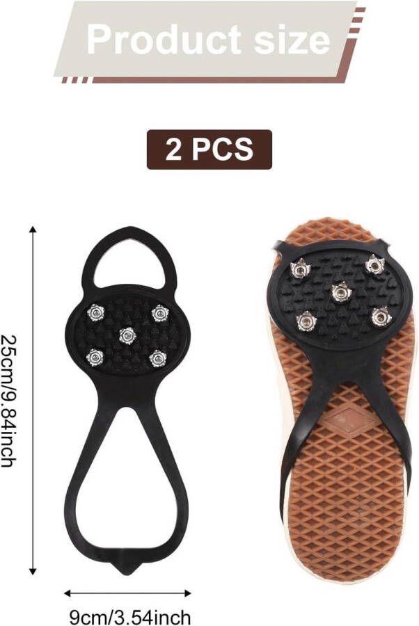 Allecto Plus Ijssneeuwschoenen Antislip 10-Klauwen voor Wandelschoenen Winter Sportaccessoires Maat L Sneeuw- en IJs Grip