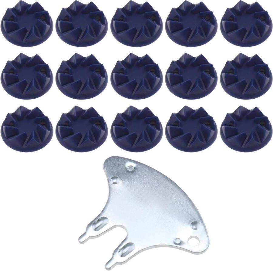 Allecto Plus Inschroefbare cricketspikes 22 stuks met sleutel blauwe cricketschoenenset vervanging voor sneakers en ballen 22 x 10 mm Duurzaam materiaal