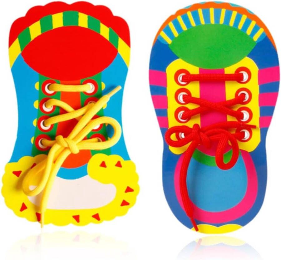 Allecto Plus Kinder Boogjes van Leer Set van 2 Stuks Multicolor Veterspeelgoed
