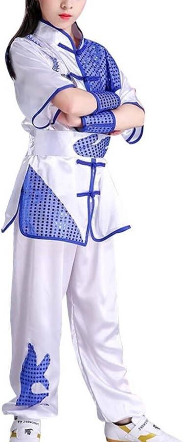 Allecto Plus Kung Fu pak voor volwassenen met draakborduursel Chinese Tai Chi uniform Traditionele leeuwendans kleding Vechtkunst Wing Chun kostuum