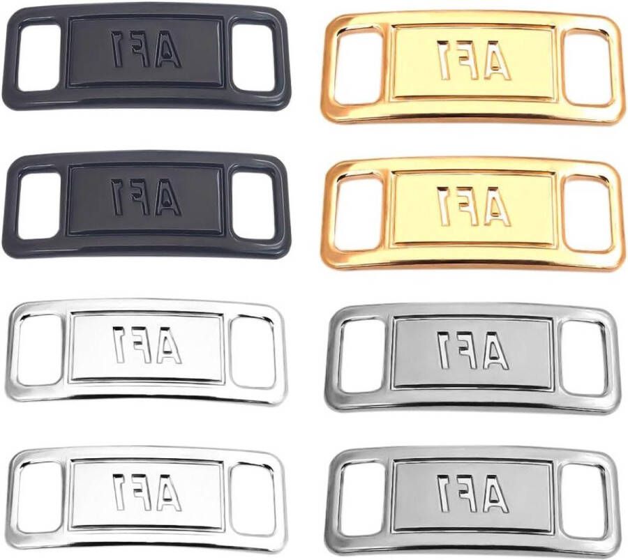 Allecto Plus Metalen Schoenvetergespen Set van 4 Zelf Kanten Decoratie Accessoires voor Sneakers 4 Kleuren