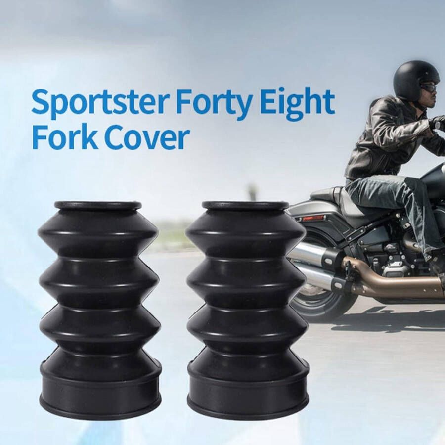 Allecto Plus Motorfiets rubberen vorkstofkap voor schokdemping voorvorkafdekking voor laarzen en slobkousen geschikt voor Sportster Dyna FX XL