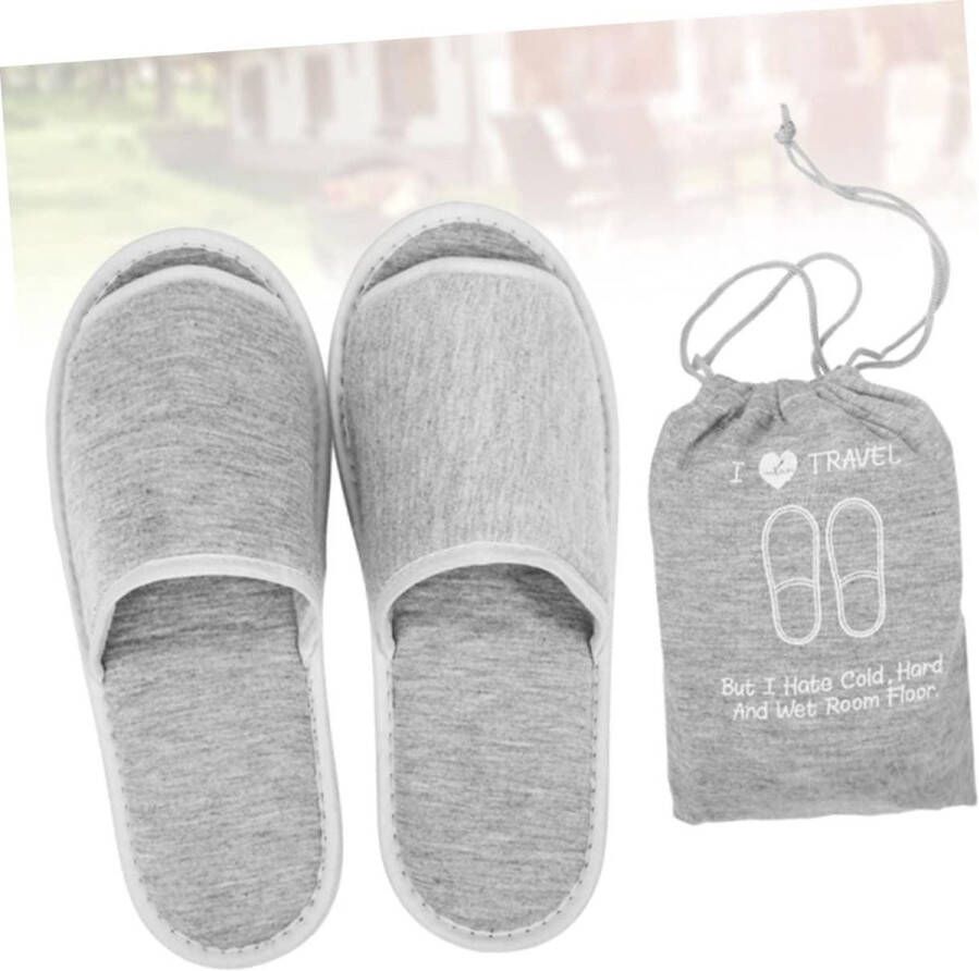 Allecto plus Opvouwbare reisslippers voor dames Grijs Draagbaar en comfortabel-slippers voor thuis en onderweg met handige opbergtas