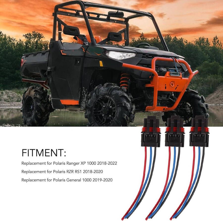 Allecto plus Puls-stekkerconnector voor Polaris Ranger XP 1000 2018-2022 Set van 6 Puls Stekker Pigtail Connector Harnas