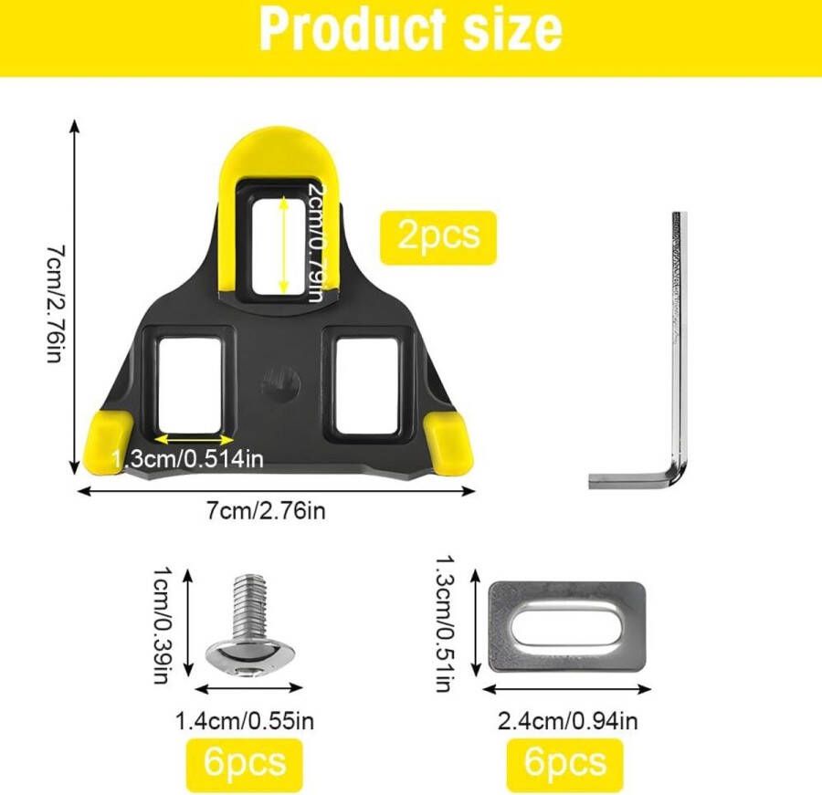 Allecto Plus Racefietspedalen en Fietsschoenen Cleats Set voor Shi o SPD-SL 2 Stuks met Noppen Wielrennen Fietsaccessoires