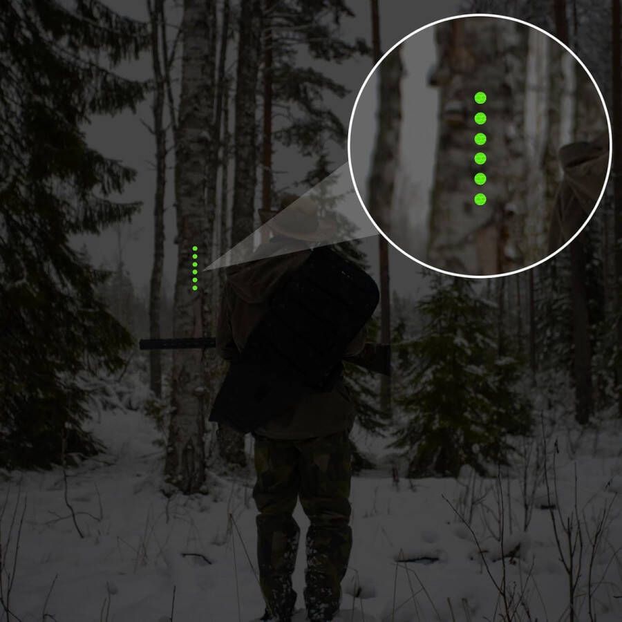 Allecto Plus Reflecterende paddestoelnagels voor jagers 100 stuks voor nachtelijk gebruik bij jagen kamperen wandelen en outdoor survival
