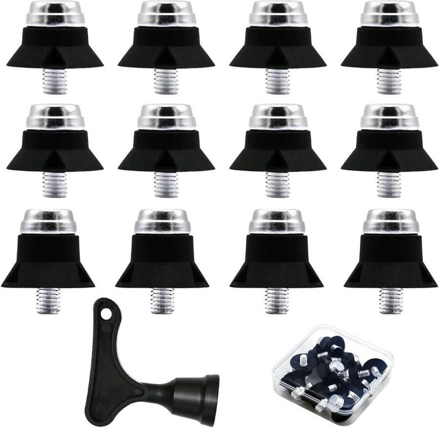 Allecto Plus Reservenoppen Voetbalschoenen Aluminiumlegering 2 mm en 16 mm Schroefdraad M5 Inclusief Wrench