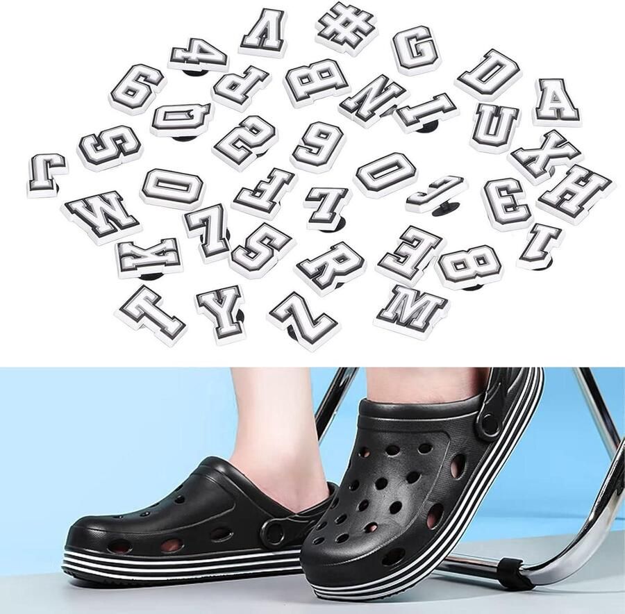 Allecto Plus Schoen Charme Nummer Patroon PVC Decoratie Accessoire voor en Mooie Kleur en Duurzaamheid Geschikt voor Schoenen met Gaten