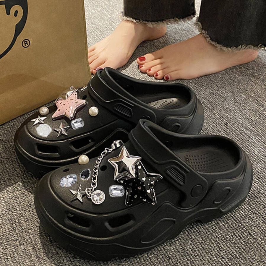 Allecto Plus Schoenaccessoires set van 40 stuks voor gatschoenen en sandalen vijfpuntige sterdecoratie PVC Eén maat Schoendecoratieaccessoires