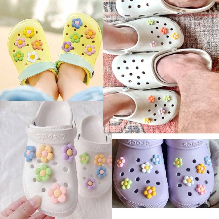 Allecto Plus Schoenbedels met Bloemmotieven voor Kinderen Schattige Schoenendecoraties voor Clogs Stuks